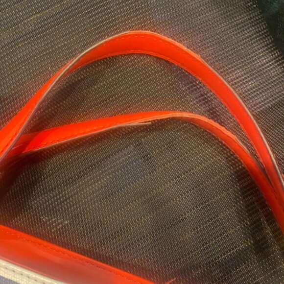 Anne Klein Mix Media Stripe/Denim/Leather Graphic Print Tote Handbag 250G - Picture 12 of 12